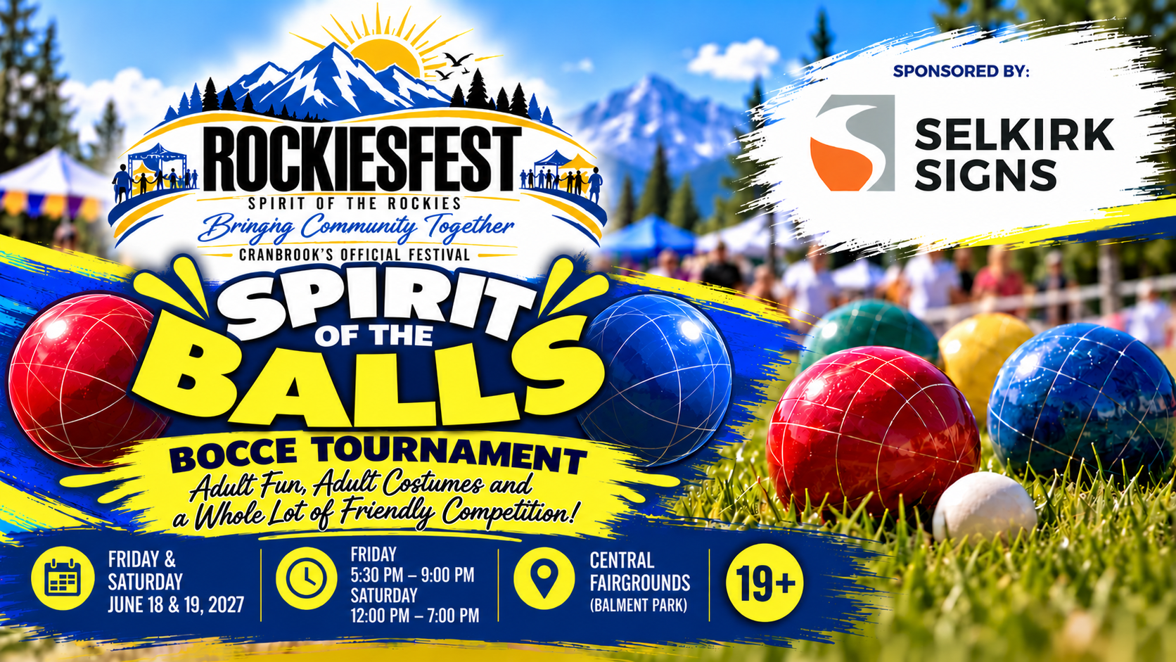 Selkirk Signs  SPIRIT OF THE BALLS BOCCE TOURNAMENT Friday